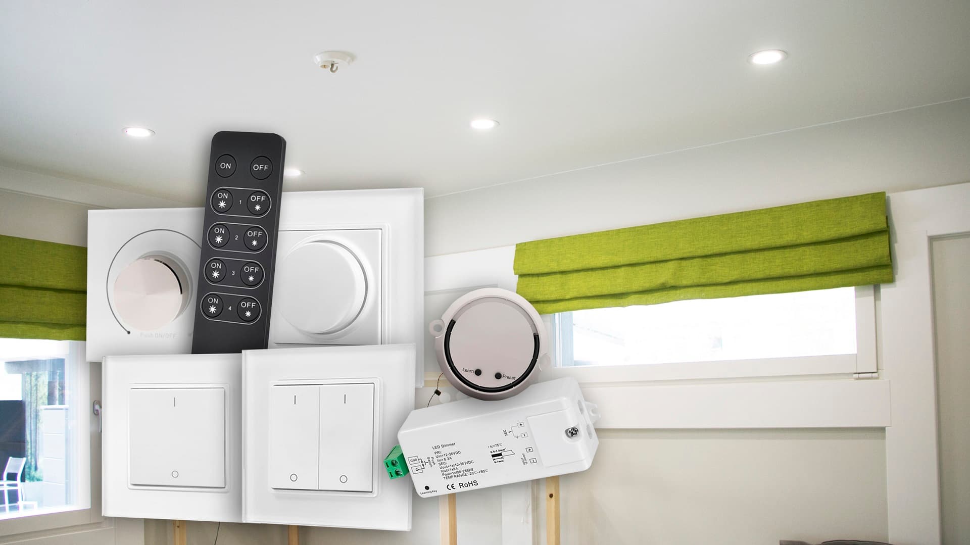 Led-valojen langattomalla ohjauksella lisää säädinpaikkoja